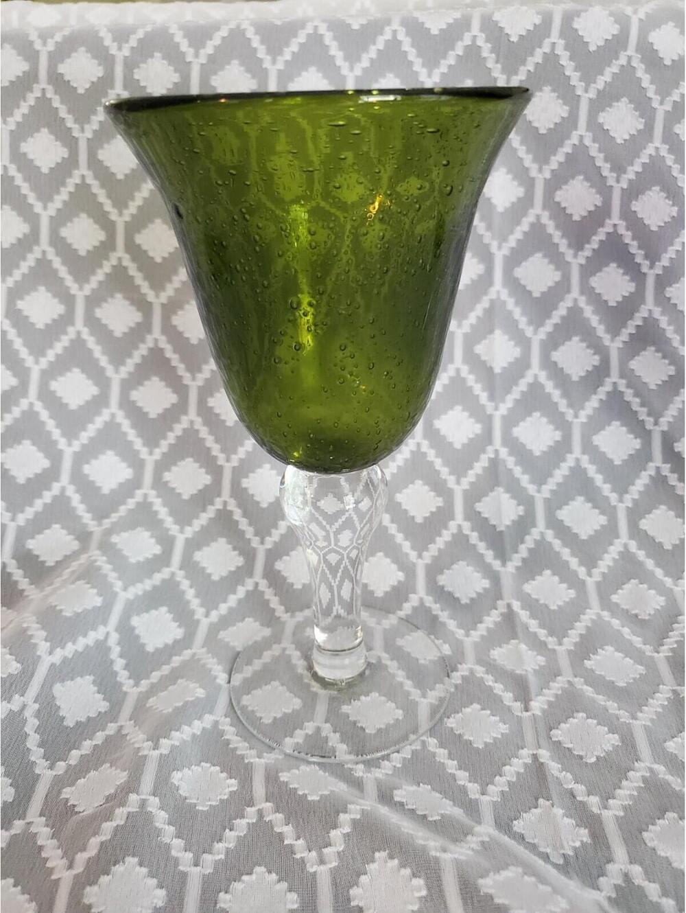 1 Artland,seeded,green Water Goblet
